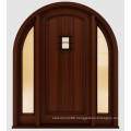 Traditional Stained Front Solid Mahogany Wooden Doors Design with Glass